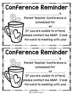 Parent Teacher Conference Tip: Send home Parent Teacher Conference Reminder form (paper) and an e-mail reminder. If you use SignUp Genius to schedule your conferences, it will automatically e-mail parents a reminder. I still send a paper reminder too so that I have less no-shows! :) Humour, Parent Teacher Conference Notes, Parent Involvement Ideas