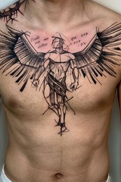 Tattoo Designs, Tattoo Sketches, Tattoo, Chest Tattoo, Chest Tattoo Men, Wings Tattoo, Tatuajes, Cool Forearm Tattoos, Forearm Tattoos