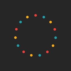 a circle made up of colored dots on a black background