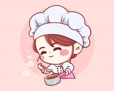 Art And Illustration, Cute Bakery, Cartoon Chef, Cute Cartoon, Cute Illustration, Chef Logo, Cute Art, Cartoon, Cute