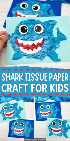 shark tissue paper craft for kids to make