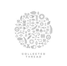 Collected Thread logo made up of simple icons. Identity Design, Logos, Op Art, Web Design, Typography Logo, Typography Design, Graphic, Lettering