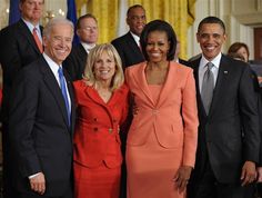 President Barack Obama and First Lady Michelle Obama pose with Vice President Joe Biden and his wife Jill Biden Friends, Durham, Presidents Wives, First Black President