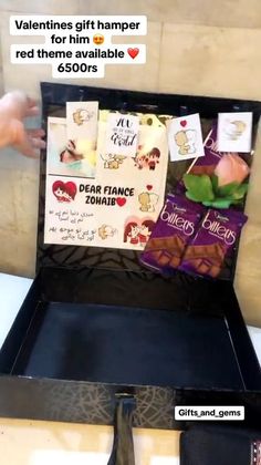 an open box filled with valentine's day chocolates