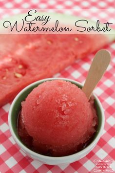Check out this Easy Watermelon Sorbet Recipe for the perfect summertime treat for your family! This is an awesome Homemade Sorbet Recipe for your kids! Fresh, Mousse