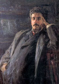 a painting of a man sitting in a chair with his hand on his head and looking off to the side