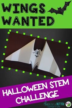 Halloween STEM Challenge: Wings Wanted. Looking for a great way to keep students engaged, thinking critically, and working on hands-on problem solving? In this challenge, students create a new set of bat wings! Halloween Stem Activities, Halloween Craftivity, Halloween Science, Halloween Stem Challenge, Halloween Activities, Stem Projects, Halloween School