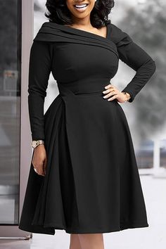 Outfits, Long Sleeve Midi Dress, Long Sleeve Midi, Corporate Gowns, Dresses For Work, Versatile Dresses, Dress Outfits, Plus Size Wedding Guest Dress, Midi Dress