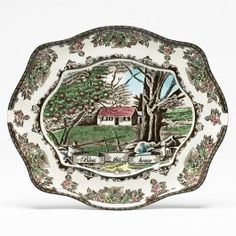 Johnson Brothers Friendly Village Bless This House Bread Tray Earthenware, Tray, Family Heirloom, Dinnerware Set, Kitchen Stuff, Housewares Design