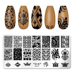 Quantity : 1PCS Size : 12*6 cm Weight : 22g Material : Stainless Steel Model Number : Nail Art Templates Stamping Plate Template Type : Stamping Number of Pieces : One Unit Item Type : Template feature : nails accesories feature1 : nail stamping plates feature2 : nail stamp feature3 : stamping plates for nails feature4 : Nail Art feature5 : Nail Art Templates Diy, Nail Art Designs, Flower Nails, Design, Nail, Nail Art Stamping Plates, Lace Nail Design, Lace Nails, Nail Art Diy