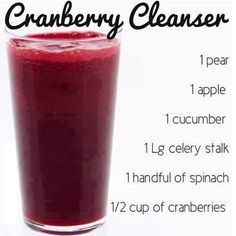 the recipe for cranberry cleanser is shown in this screenshot, with instructions to