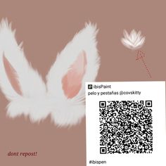 a white rabbit is next to a qr - code that says, don't repost