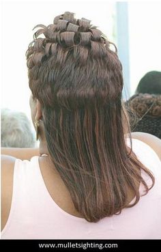 Sarah, I think I want to do this next time, it even has red in it! Hair Styles, Lace Front Wigs, Wigs, Curly Mullet, Mullet Hairstyle, Mullet Wig, Lace Front, Stylish Haircuts, Crazy Hair