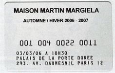 Maison Martin Margiela A/W 2006 Invitation Maison Martin Margiela, Maison Margiela, Martin Margiela, Fashion Show Invitation, Fashion Invitation, Arena