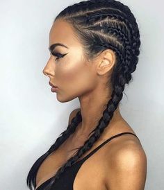 Cool, Kim K Inspired Braided Hairstyle for Summer Hair Styles, Style