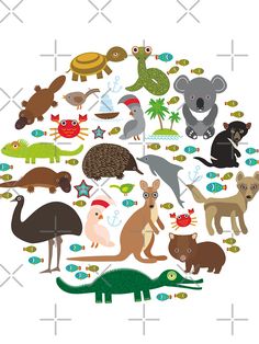Emu, Crocodile, Octopus, Illustrators, Art, Snake Turtle, Turtle, Turtle Art, Koala