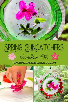 This nature craft for preschoolers is so easy to make and looks beautiful hanging in the window. A fun addition to the gardening theme! #nature #spring #flowers #garden #art #craft #suncatcher #toddlers #preschool #teaching2and3yearolds Museums