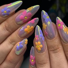#art #design #fashion #diamond #style #beauty #blogger #blog #stylish #fashionable #outfit #girl #nail #flowers Bohemian Nails, Unique Nails, Dope Nails