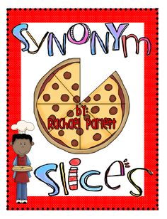 a poster with a pizza slice and the words, sunnyn by rachel parsh slices