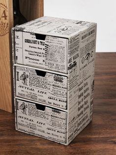 Amazon.com: Dresser Crafty 9" Cardboard Chest of Drawers with Newsprint, Storage and Organizer: Kitchen & Dining Cardboard Box Diy, Cardboard Box