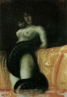 a painting of a woman in black and white sitting on a couch with her legs crossed