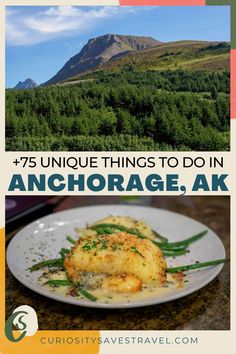 an image with the words 75 unique things to do in anchorage, ak on it
