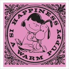 a black and white drawing of a person sitting on top of a pink background with the words, happiness is a warm spot