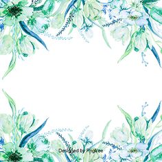 watercolor flowers and greenery are arranged in the shape of a square frame on a white background