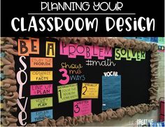 a classroom bulletin board with writing on it and the words, planning your classroom design