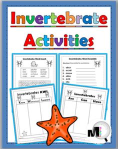 an invertebrate activity book with starfishs and other items