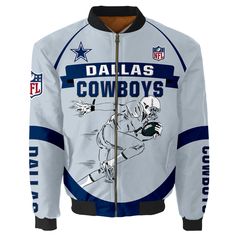 Dallas Cowboys Bomber Jacket Men Women Cotton-Padded Air Force One Flight Jacket Unisex Coat MAS051 Detroit Lions