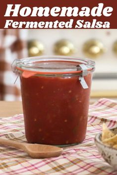 homemade fermented salsa in a glass jar