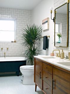 14 Small Bathroom Makeovers That Make the Most of Every Inch Bathroom Mirrors, Bathroom Taps, Bathroom Furniture, Bathroom Faucets, Bathroom Cabinets, Bathroom Makeover, Small Bathroom Makeover