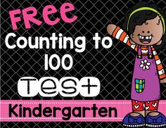 Here's a formative assessment for kindergarten on counting to 100. Counting To 100, Math Stations, Kindergarten Test, Kindergarten Math, Math Numbers, Kinder Math Stations, Math Lessons