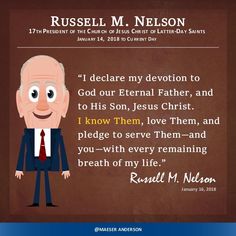 an image of russell m nelson with the words russell m nelson written below him on it