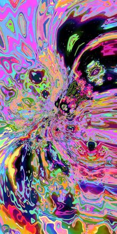 an abstract painting with multicolored colors and swirly lines in the center, as if