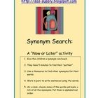 a poster with the words syonym search on it