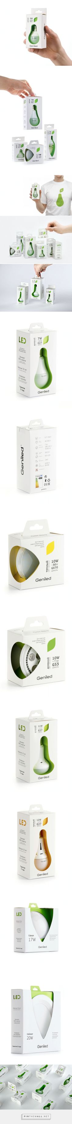 Geniled Long-running #Bulbs V1.0 #packaging designed by Evgeniy Pelin - http://www.packagingoftheworld.com/2015/03/geniled-long-running-bulbs-package-v10.html Bulb, Products, Electronic Packaging, Graphic Design Packaging, Packaging Labels, Led Bulb Packaging