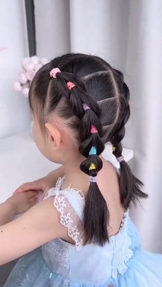 Cute Hairstyles For Kids Black, Rubber Band Hairstyles Natural Hair Kids, Biracial Hair Styles, Hair Styles For Black Kids, Kids Curly Hairstyles