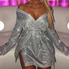 Purchased From Babyboo-Brand New With Tags Women's Fashion Dresses, Sequins, Long Sleeve Sequin Dress, Long Sleeve Sequin, Sequin Dress, Off Shoulder, Dress, Long Sleeve, Fashion Dresses