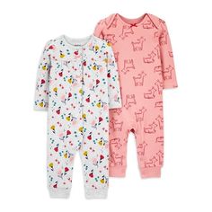 Child of Mine by Carter's Baby Girl Footless Coveralls, 2-Pack