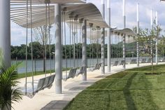 New Swings Open At Smale Riverfront Park | WVXU Public, Park Swings, Riverfront, Parks, Canopy Architecture, Playground Design