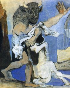 "Minotaur and dead mare in front of a cave" by PAblo Picasso. Street Art, Tandem, Art Drawings, Cubist Movement, American Art