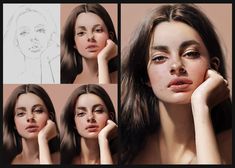 Reference, Hair Painting, Character Design Animation, Digital Portrait, Drawings