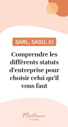 an orange and pink background with the words, compendre les differents status entre