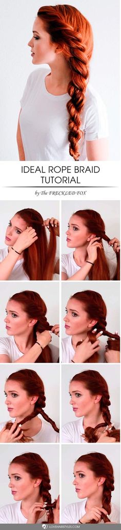 Rope braid is really multi-faceted and it looks special! See variations of impressive rope braid hairstyle. Tuto Coiffure