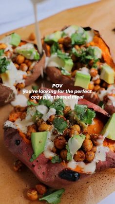 These anti-inflammatory Roasted Stuffed Sweet Potatoes with crispy chickpeas and tahini sauce and avocado are so easy to make and a great vegan, gluten free high fiber recipe! #vegan #glutenfree #plantbased #antiinflammatory #healthyliving #healthymeals #sweetpotato #lunchideas Meals, Healthy Recipes, Cooking, Foods, Dieta, Food, Healthy, Gourmet, Dinner