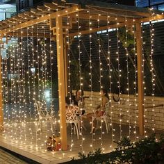 304 LED Wall Lights Curtain String lights Outdoor String Light, Yellow, Coutlet String Lights Outdoor, Led String Lights, Led Curtain Lights, Led Curtain, Outdoor Decor, Led Wall Lights, Outdoor Lighting