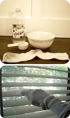 two pictures showing the process of making an oven mitt and mixing bowl with ingredients