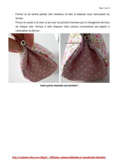 the instructions for how to sew an origami purse